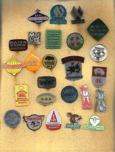 25 different agriculture related dutch &#039;60&#039;s badges / stickpins