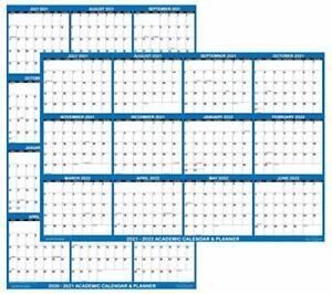 Calendario de Pared 2021 - 2022 Erasable Wall Calendar Dry Erase Planner 18&#034;x24&#034;