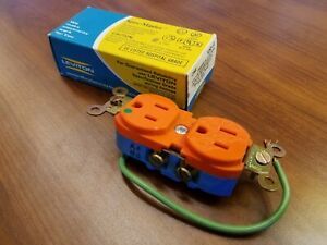 Leviton - Hospital Grade Isolated Ground Receptacle - 5262 Orange - NEMA 5-15R