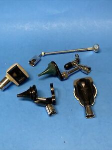 Vintage Welch Allyn Otoscope and Ophthalmoscope Set Heads - tested Working