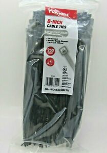 Hyper Tough Cable Ties 8 inch 250 Count Black Up to 75 LBF 334N