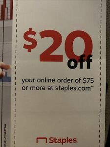 Staples $25 Off $75 Couponss Online ****FAST SHIPPING**** Expire 7/31/21