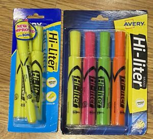 Avery Neon Colors Hi-Liter Highlighters- 7 Assorted Chisel Tip Highlighters