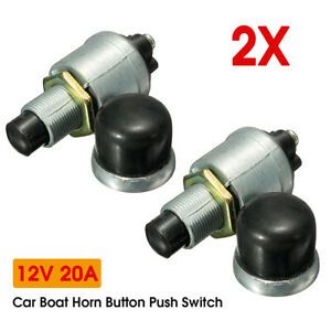 2x 12V 20A Waterproof Car Boat Horn Engine Start Momentary Switch Push Starter
