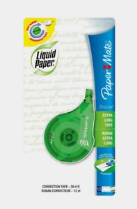 Papermate DryLine LIQUID PAPER White Correction Tape Extra Long Rewind 0.1 oz.