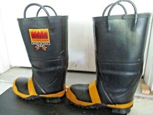 Vtg Servus Firefighter Fire Boots Steel Toe Rubber Insulated Made in USA , 8.5