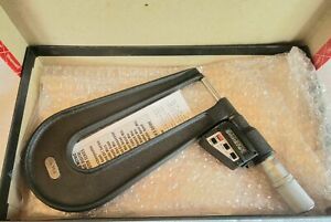 Starrett 0-1” Electronic Digital Sheet Metal 6” Deep Throat Outside Micrometer