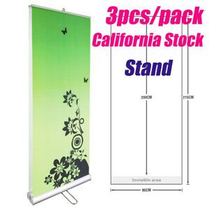 3pcs High Quality Double Sided Roll Up Banner 33&#034;W x 79&#034;H Stand