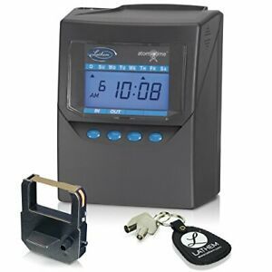 Calculating Atomic Time Clock, For 100 Employees, Includes Mounting Clip,