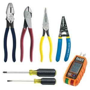 Klein Tools Electrical Set GFCI Receptacle Tester Cutting Pliers Hand Tool 6 PC