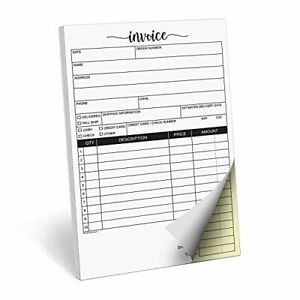 2-Part Carbonless Edge-Glued Pad (Small) 2-part: Invoice (White / Yellow)