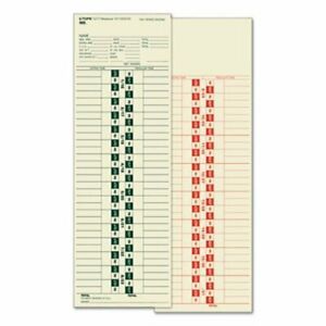 Tops Time Card for Simplex, Semi-Monthly, 3-1/2 x 10-1/2, 500/Box (TOP1277)