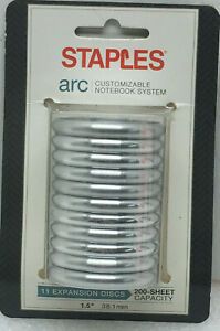 Staples Arc System Notebook Expansion Discs Silver Metal 11-Pack 1.5&#034; FREE SHIP