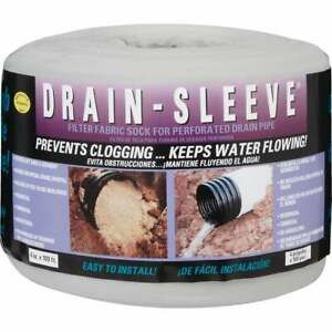 Drain-Sleeve 4 In. W x 100 Ft. L Fabric Drain Guard Sock Pack of 10 04100-10