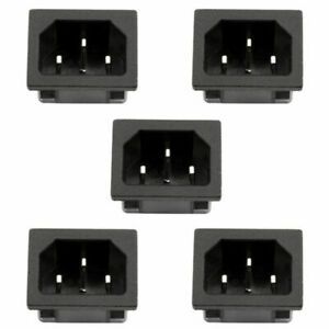 5x IEC320 C14 3 Pin Male Power Socket 10A 250V For Boat DIY AC-05A F1