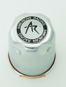 American Racing 3.27&#034; Push Thru Center Cap 1327000S Chrome Finish AR Logo