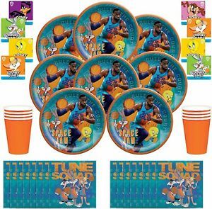 Space Jam 2 Party Decorations Supplies for 8 with Plates, Napkins, Cups, and...