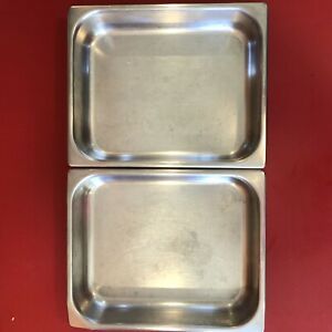 2 Bloomfield Industries MGST-1202 Pans 4 1/4 QTS 11.5x9x2.5 Heavy Stainless USA