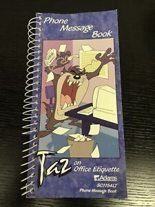 Vintage Looney Tunes Taz Phone Message Book