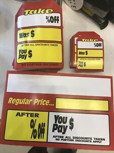 Lot of 120 (7x11”)Take percentage off Signs And extra 140(5x7”) 85(3x5”)