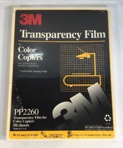 3M Transparency Film F/ COLOR Copiers PP2260 50 Sheets New, Still Sealed