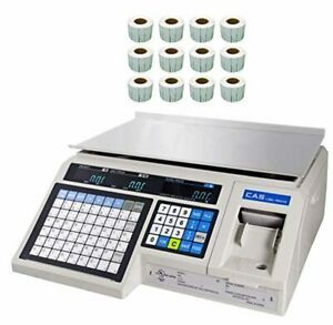 CAS LP-1000N Label Printing Scale Legal for Trade , 30 x 0.01 lb with a FREE 1 c