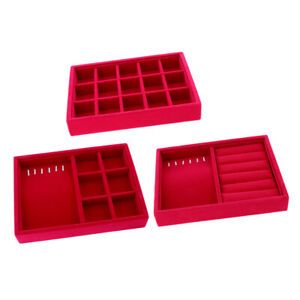 3 set Stackable Jewelry Display Tray Organizer Showcase
