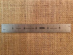 Craftsman (Crown Logo) Stainless Steel Machinist Six Inch Ruler (9-40136) USA