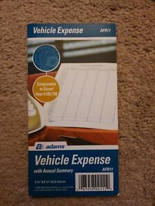 Adams Vehicle Milage 3x6 Business Financial Expense Record Keeping Organizer