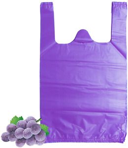 LazyMe T-Shirt Carry-Out Bags Plastic Grocery Bags with Handles Shopping Bags in