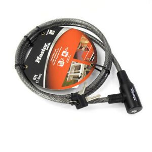 Master Lock 8154DPF 6 Ft x 3/8&#034; Fixed Length Cable Lock Braided Steel