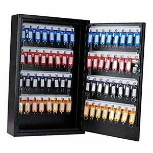 Key Box Wall Mount 64 Position Metal Valet Key Cabinet Lock Box with 64 KEY