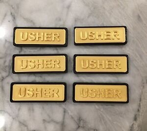 6pcs. USHER pocket tag/nameplate/label for Weddings, Church, etc. Free Shipping.