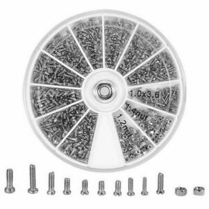 600PCS Stainless Steel Nuts Bolts Screws Kits Assorted Set M1 M1.2 M1.4 M1.6