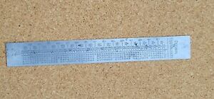 GENERAL MACHINIST RULER 6&#034; Vintage Rule Miniature No. 308 Decimal Equivalents