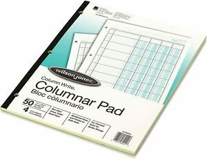 Wilson Jones Columnar Pad, ColumnWrite, 8-1/2&#034; x 11&#034;, 4 Columns, 50 Sheets per