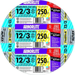 Southwire Armored Electrical Cable 250 ft. 12/3 Stranded Grounded Pre-Cut Length