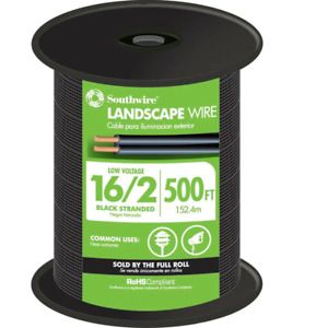 500 ft. 16/2 Black Stranded CU Low-Voltage Landscape Lighting Wire