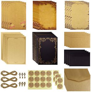 Vintage Stationary Paper and Envelopes Set Aged Paper Writing Paper Stationery