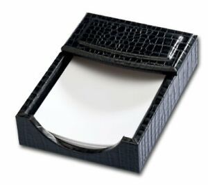 Dacasso Black Crocodile Embossed Leather, 4 6-Inch Memo Holder