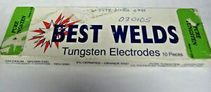 NEW:  BEST WELDS 3/32&#034; X 7&#034; PURE Tungsten Electrode Pack Of 10 Ground P