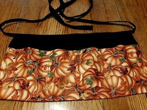 WAITRESS APRON 3 POCKETS FALL PUMPKIN PATCH GOLD TRIMMED