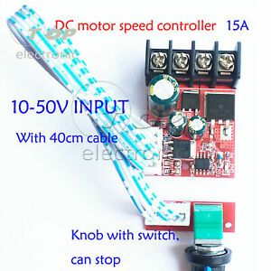 15A DC Motor LED Dimmer 10V-50V Speed Switch 15A Switch High-Power Governor L2KE