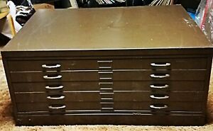 All Steel 5 Drawer Map, Blueprint or Art Filing Cabinet - Many Uses-Great Shape!