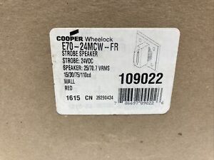 Cooper Wheelock E70-24MCW-FR Strobe Speaker Fire Alarm 109022