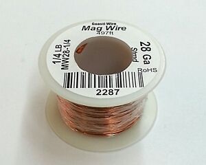 NEW 28 Gauge Insulated Magnet Wire, 1/4 Pound Roll (497&#039; Approx. Length) 28AWG