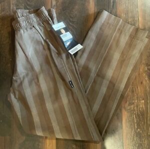 Unisex Chef Works Brown Stripped Baggy Style Chef Pants Size Small