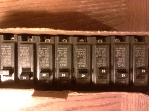 Cutler-hammer 40amp circuit breakers (quantity 9) type br140 type c140 120/240v for sale