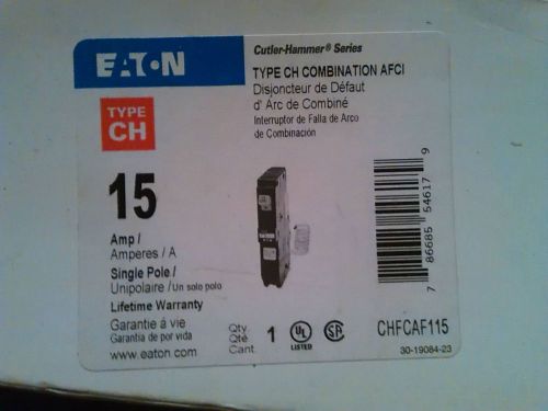Eaton Cutler Hammer 15 Amp Type CH Combination AFCI, Circuit Breaker CHFCAF115