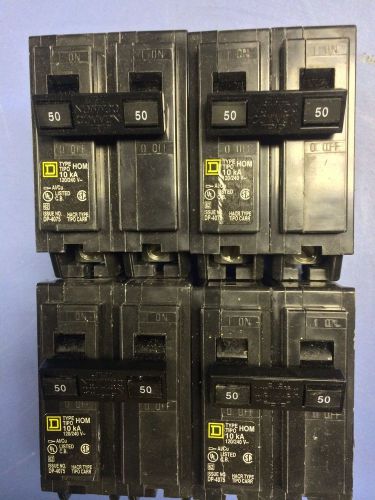 Lot Of 4 New Square D Homeline 50 Amp Breakers